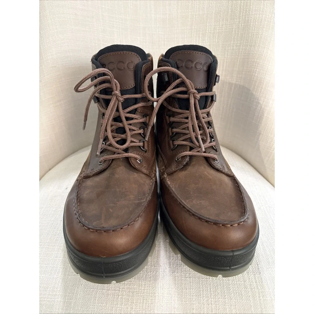 Ecco TRACK Men's Brown Leather GORE-TEX Hiking Boots 48 EU 14-14.5 US No Insoles